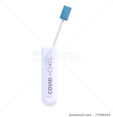 Covid test syringe icon, cartoon style Covid test syringe icon, cartoon style 77096956