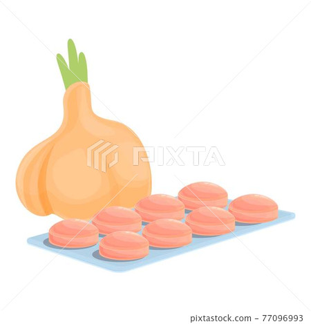 Onion cough drops icon, cartoon style Onion cough drops icon, cartoon style 77096993