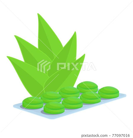 Aloe cough drops icon, cartoon style 77097016