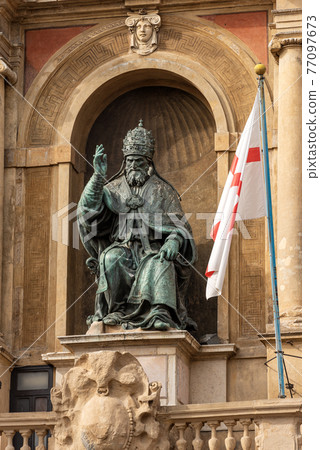 Bronze statue of Pope Gregorio XIII - Accursio Palace in Piazza Maggiore Bologna 77097673
