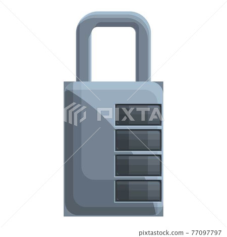 Cipher padlock icon, cartoon style Cipher padlock icon, cartoon style 77097797