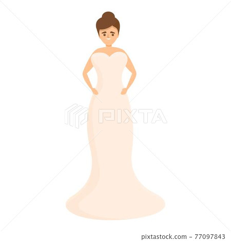 Wedding dress icon, cartoon style Wedding dress icon, cartoon style 77097843