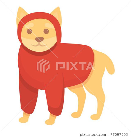 Red dog clothes icon, cartoon style Red dog clothes icon, cartoon style 77097903