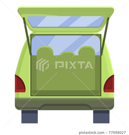 Minivan trunk car icon, cartoon style Minivan trunk car icon, cartoon style 77098027