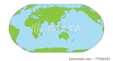 World map silhouette in Robinson projection 77098385