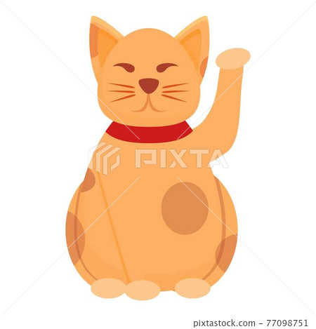 East lucky cat icon, cartoon style East lucky cat icon, cartoon style 77098751
