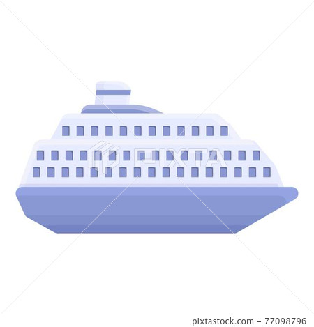 Ferry steamer icon, cartoon style 77098796