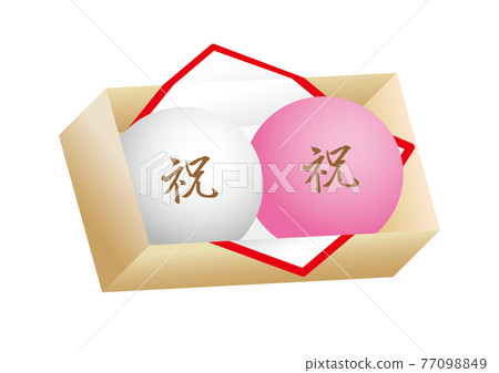 Red and white steamed buns, festive steamed buns, branding iron, in a vanity case 77098849