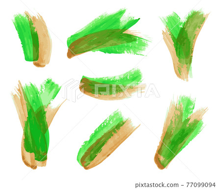 Set Watercolor Brush Stroke Isolated 77099094