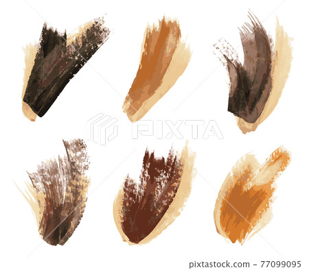 Set Watercolor Brush Stroke Isolated 77099095