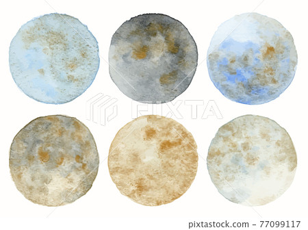 Watercolor Circles Isolated White Background Watercolor Circles Isolated White Background 77099117