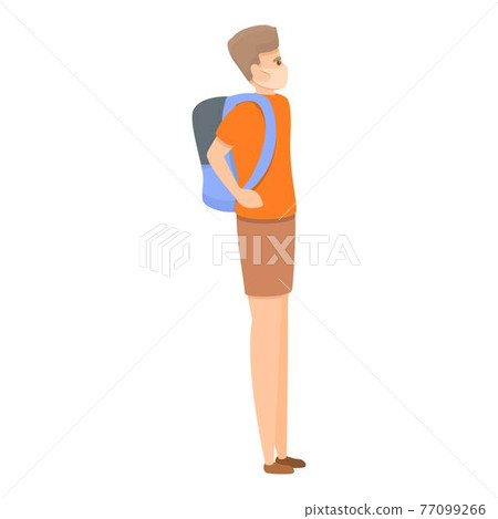 Quarantine school lesson icon, cartoon style 77099266