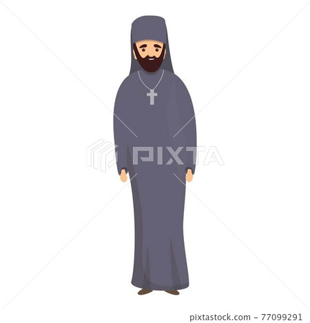 Religious priest icon, cartoon style 77099291