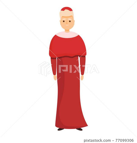 Priest cardinal icon, cartoon style 77099306