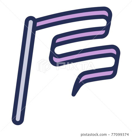 Gymnastics ribbon stick icon, outline style 77099374