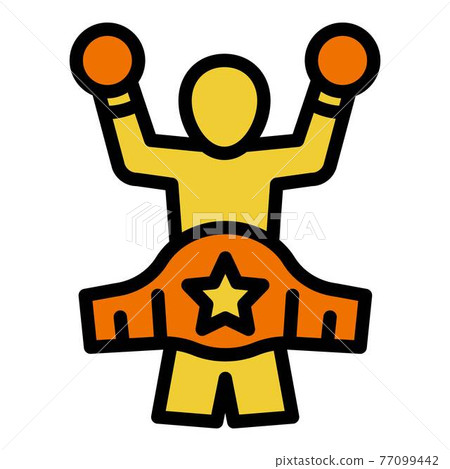 Boxing winner icon, outline style 77099442