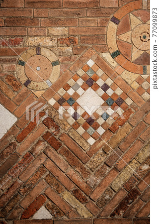 Ancient Brick Wall Bologna Italy - Basilica of Santo Stefano or the Seven Churches Ancient Brick Wall Bologna Italy - Basilica of Santo Stefano or the Seven Churches 77099873