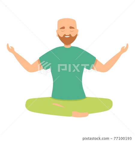 Welness meditation icon, cartoon style 77100193