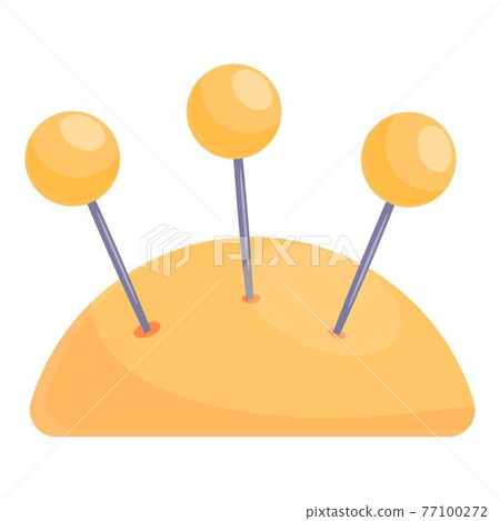 Needle pillow icon, cartoon style Needle pillow icon, cartoon style 77100272