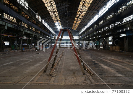 Ruins, abandoned factory, factory ruins, abandoned plant Ruins, abandoned factory, factory ruins, abandoned plant 77100352