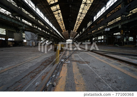 Ruins, abandoned factory, factory ruins, abandoned plant Ruins, abandoned factory, factory ruins, abandoned plant 77100368