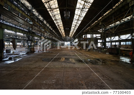 Ruins, abandoned factory, factory ruins, abandoned plant Ruins, abandoned factory, factory ruins, abandoned plant 77100403