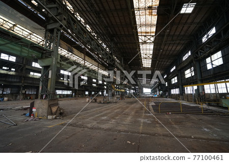 Ruins, abandoned factory, factory ruins, abandoned plant Ruins, abandoned factory, factory ruins, abandoned plant 77100461