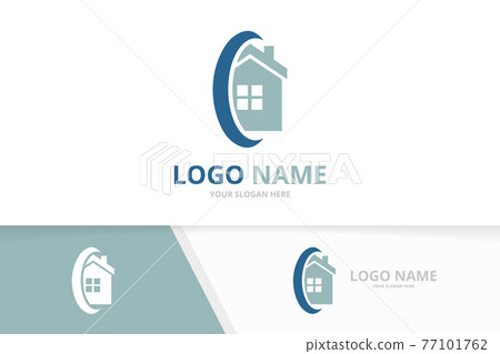 Home logotype design template. Premium real estate logo combination. 77101762
