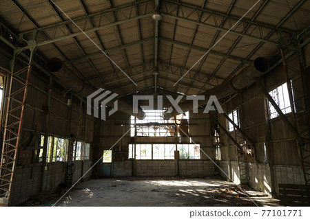 Ruins, abandoned factory, factory ruins, abandoned plant 77101771