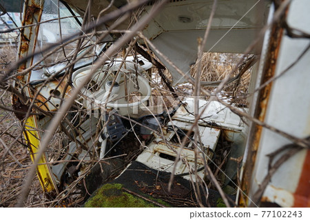 廢墟、報廢汽車、草hiro、報廢車身、草地英雄、復古車、老爺車、甲殼蟲、Wagenbus 77102243