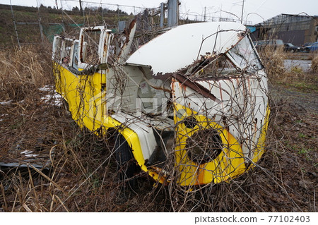 廢墟、報廢汽車、草hiro、報廢車身、草地英雄、復古車、老爺車、甲殼蟲、Wagenbus 77102403