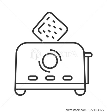 Toaster pixel perfect icon vector. Kitchen small appliances line sign. Household tools symbol for app, web. 77103477