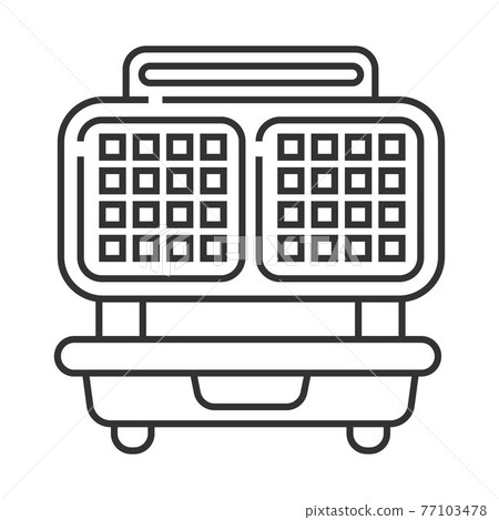 Waffle maker pixel perfect icon vector. Kitchen small appliance line sign. Household tools symbol for app, web. 77103478
