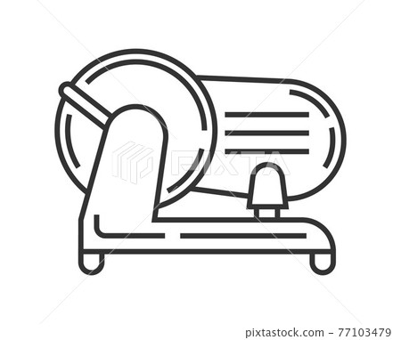 Food slicer pixel perfect icon vector. Kitchen small appliances line sign. Household tools symbol for app, web. 77103479