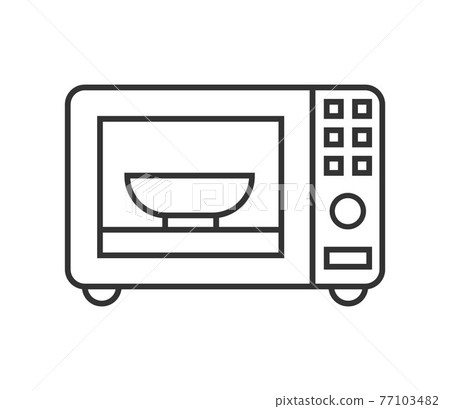 Microwave oven pixel perfect icon vector. Kitchen small appliances line sign. Household tools symbol for app, web. 77103482