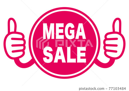 MEGA SALE 促銷 POP 插圖（豎起大拇指） 77103484