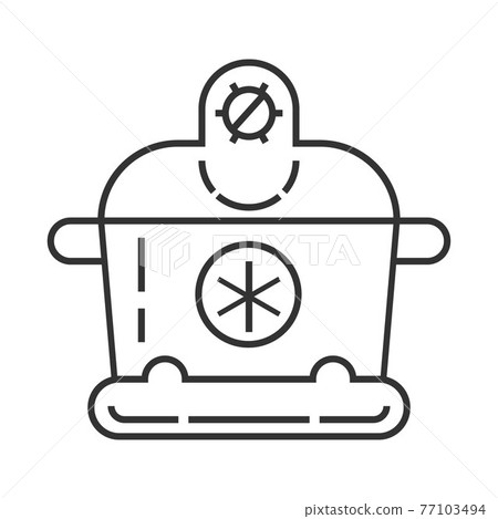 Ice cream maker pixel perfect icon vector. Kitchen small appliances line sign. Household tools symbol for app, web. Ice cream maker pixel perfect icon vector. Kitchen small appliances line sign. Household tools symbol for app, web. 77103494