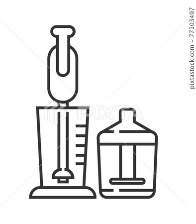 Mixer, blender pixel perfect icon vector. Kitchen small appliances line sign. Household tools symbol for app, web. Mixer, blender pixel perfect icon vector. Kitchen small appliances line sign. Household tools symbol for app, web. 77103497