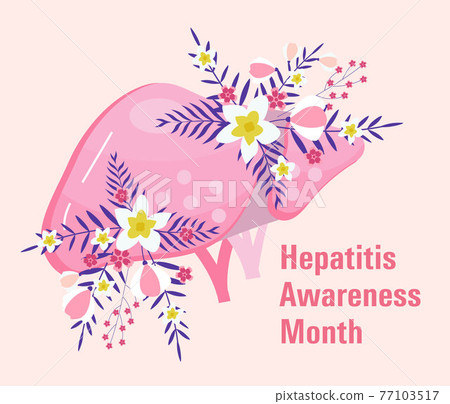 Liver awareness moth concept vector. Medical event is celebrated in October. Tiny doctors treat the liver. Trendy boho flower background Liver awareness moth concept vector. Medical event is celebrated in October. Tiny doctors treat the liver. Trendy boho flower background 77103517