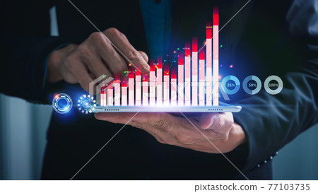 Intelligence business analytics graph dashboard with digital icon analysis diagram, growth interface key performance indicators (KPI) concept. Intelligence business analytics graph dashboard with digital icon analysis diagram, growth interface key performance indicators (KPI) concept. 77103735