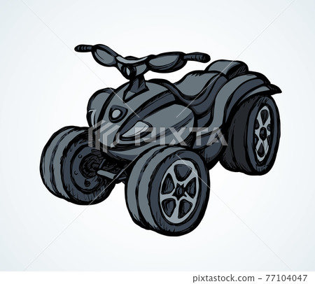 Quad bike. Vector drawing 77104047