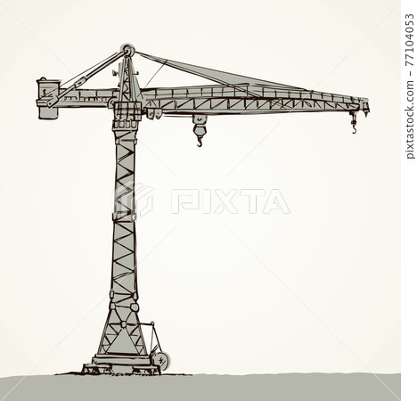 Construction crane. Vector drawing 77104053