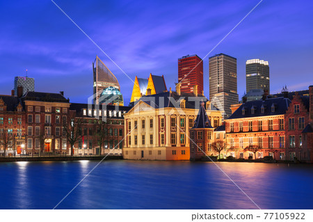 The Hague, Netherlands City Center Skyline 77105922