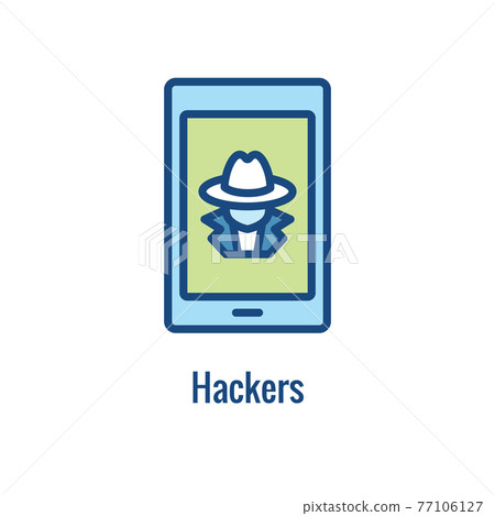 Certified Ethical Hacking icon showing security and hacking idea 77106127