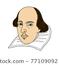 Illustration of the English writer William Shakespeare	 77109092