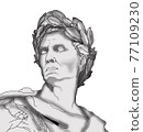 Illustration about the emperor of Ancient Rome, Julius Caesar	 77109230