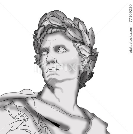 Illustration about the emperor of Ancient Rome, Julius Caesar	 77109230
