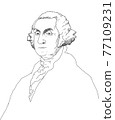 Illustration of the first president of the USA 77109231
