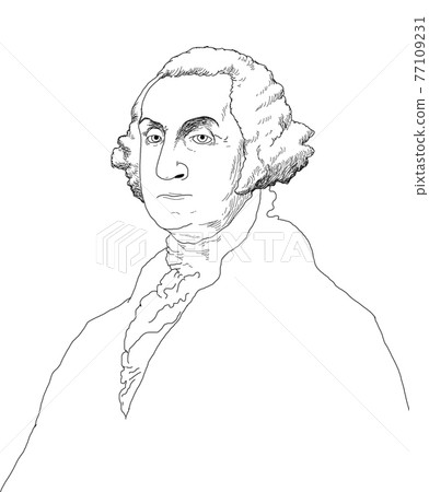 Illustration of the first president of the USA 77109231