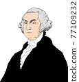 Illustration of the first president of the USA 77109232